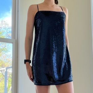 Free People Navy Sequence Dress